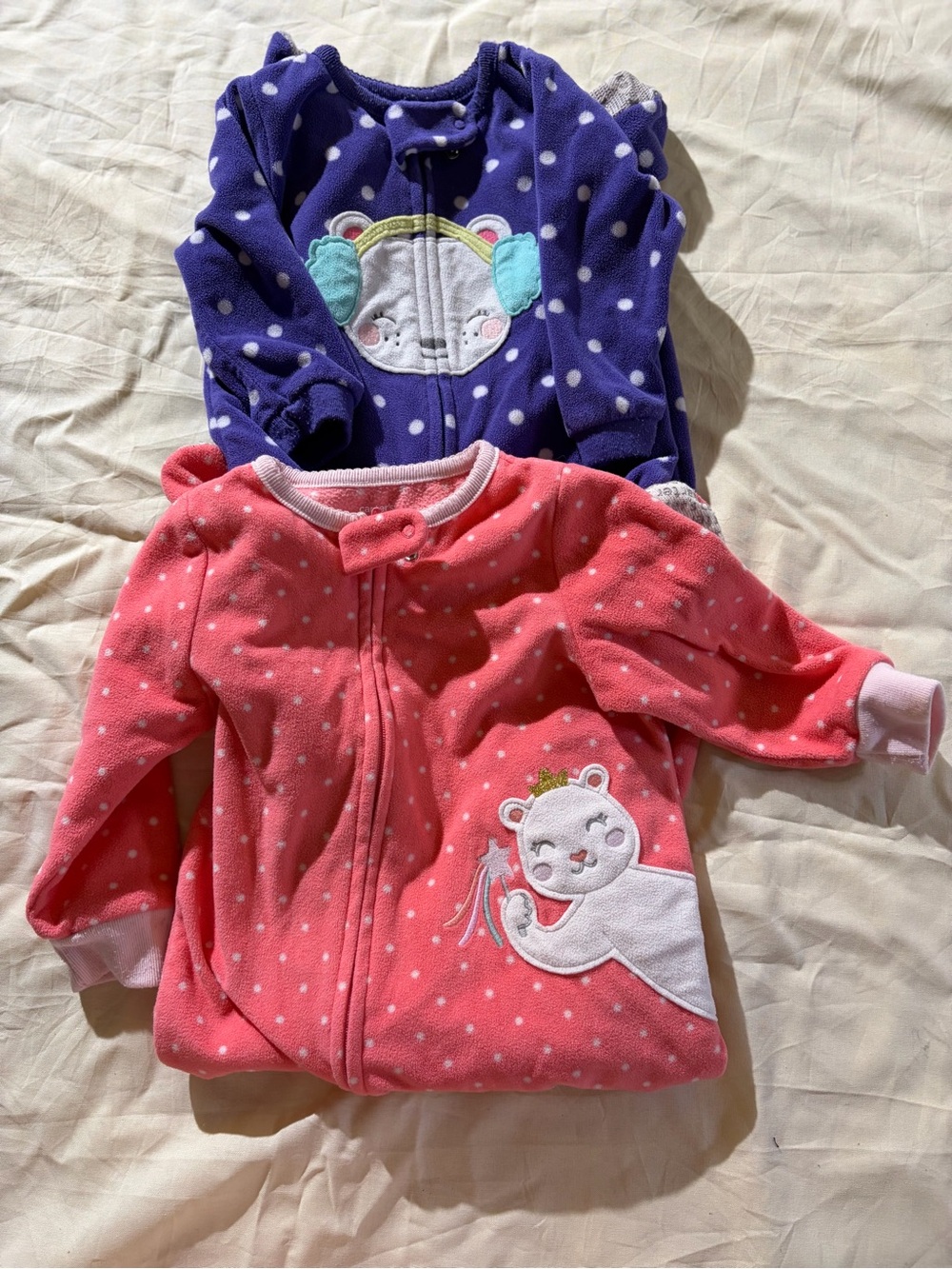 Carter’s Fleece Pajama - Coral Pink and Purple